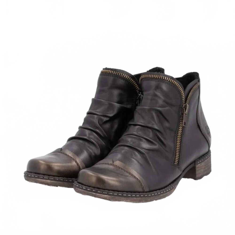 NEW REMONTE women's d4380-03 booties in antik/schwarz/schwarz